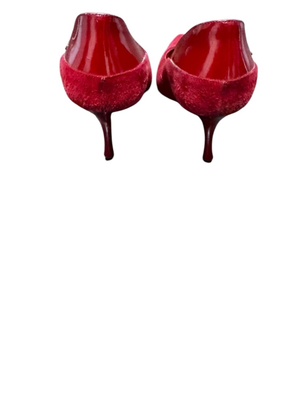 Escada Red Suede Pointed-Toe Women's Pumps - Picture 9 of 9